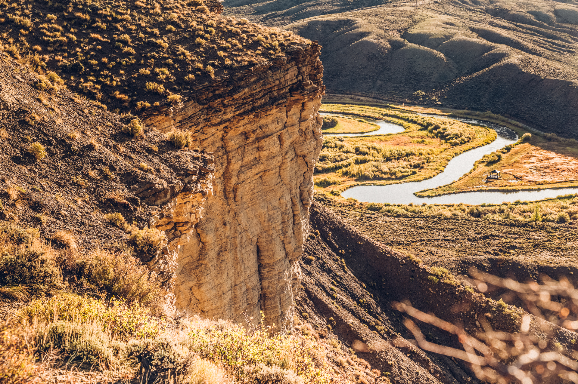 A canyon with a river running through it.